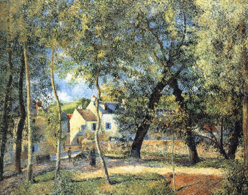 Camille Pissarro Hurrying to the landscape oil painting picture